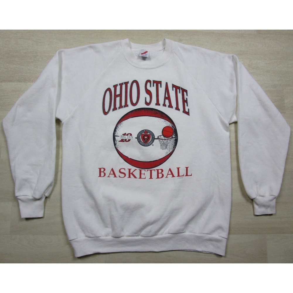 Vintage Ohio State Buckeyes Basketball (XL) 90s Crewneck Sweatshirt Jerzees